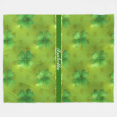 クローバーモダン4リストグリーンコレクション フリースブランケット (正面(横))