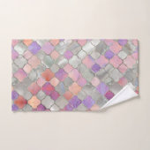 クローバーモロッコパターン真珠および水晶 バスタオルセット (ハンドタオル)