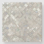 クローバーモロッコパターン真珠母 ストーンコースター (正面)