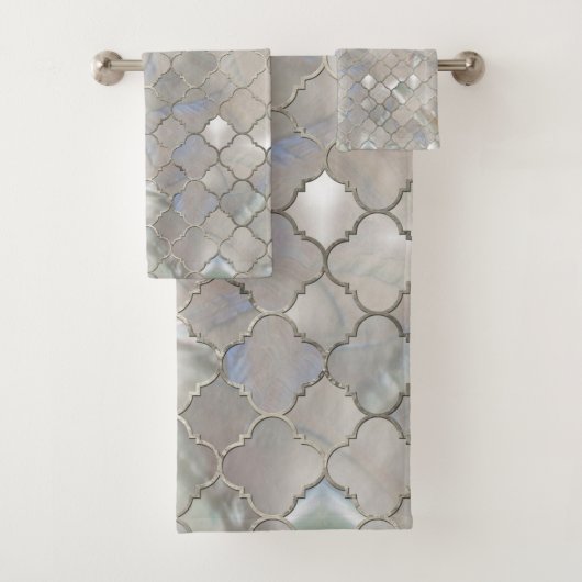 クローバーモロッコパターン真珠母 バスタオルセット (インサイチュ)