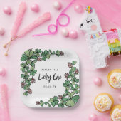 クローバーラッキーワンガールファースト誕生日 ペーパープレート (パーティー)