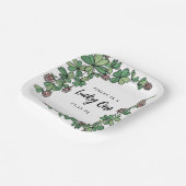 クローバーラッキーワンガールファースト誕生日 ペーパープレート (傾斜あり)