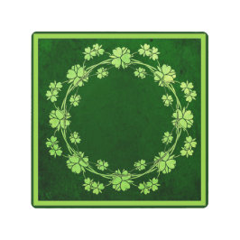 クローバーリースグリーンヴィンテージケルト メタルプリント