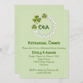 クローバーリース&イニシャル結婚ズのリハーサルディナー 招待状 (正面/裏面)