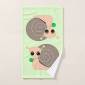 クローバーリーフバスタオルまたは選択カラー付きカタツムリ バスタオルセット (ハンドタオル)