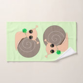 クローバーリーフバスタオルまたは選択カラー付きカタツムリ バスタオルセット (ハンドタオル)