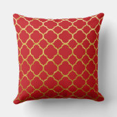 クローバーレッドゴールドフォイル格子模様スパークリー クッション (裏面)