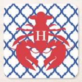 クローバーロブスターモノグラム紙コースター スクエアペーパーコースター (正面)