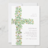 クローバーワイルドフラワーがバプテスマ《キリスト教》洗礼式や命名式を渡る 招待状 (正面)