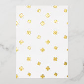 クローバーワイルドフラワーがバプテスマ《キリスト教》洗礼式や命名式を渡る 箔招待状 (正面)