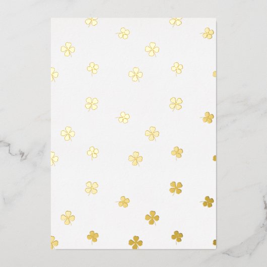 クローバーワイルドフラワーがバプテスマ《キリスト教》洗礼式や命名式を渡る 箔招待状 (正面)