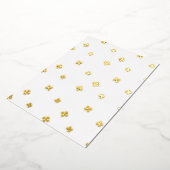 クローバーワイルドフラワーがバプテスマ《キリスト教》洗礼式や命名式を渡る 箔招待状 (回転した状態)