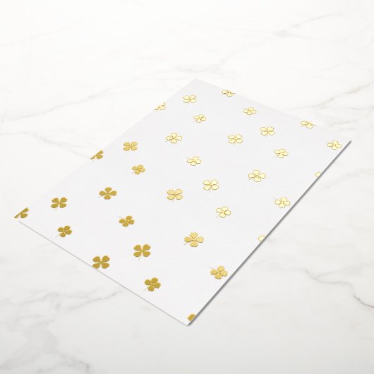 クローバーワイルドフラワーがバプテスマ《キリスト教》洗礼式や命名式を渡る 箔招待状 (回転した状態)