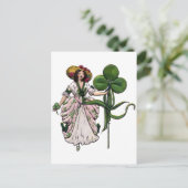 クローバーヴィンテージサンパトリックの日の女性 ポストカード (スタンド正面)