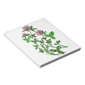 クローバーヴィンテージ植物プリント ノートパッド (アングル)