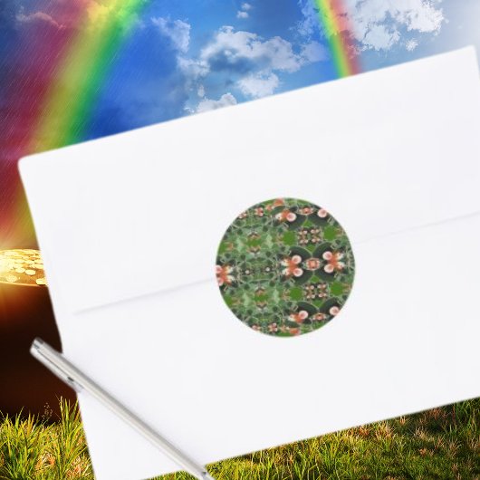 クローバー万華鏡のように千変万化するパターン聖パトリックの日 ラウンドシール