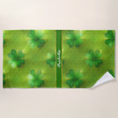 クローバー人気がある4リストグリーンコレクション ビーチタオル (正面)