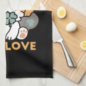 クローバー付きラッキーアップ – 聖パトリックの日の贈り物 キッチンタオル (四つ折り)