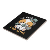 クローバー付きラッキーアップ – 聖パトリックの日の贈り物 タイル (側面)