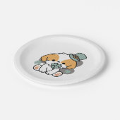 クローバー付きラッキーアップ – 聖パトリックの日の贈り物 ペーパープレート (アングル)