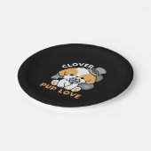 クローバー付きラッキーアップ – 聖パトリックの日の贈り物 ペーパープレート (アングル)