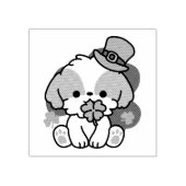 クローバー付きラッキーアップ – 聖パトリックの日の贈り物 ラバースタンプ (インプリント)