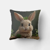 クローバー四葉と可愛いラビットクッション クッション (裏面)