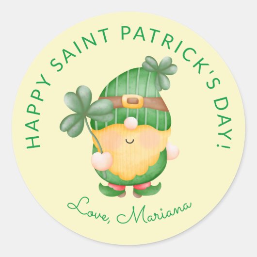 クローバー格言ハッピーSaint patricks dayパーティーパイズ ラウンドシール (正面)