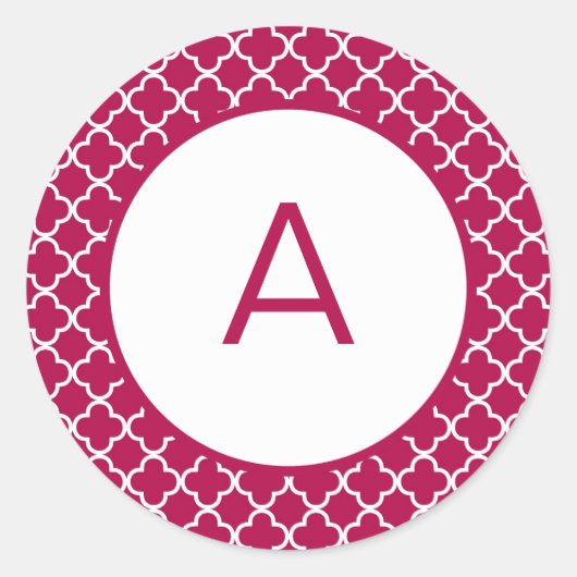 クローバー模様モノグラム ラウンドシール (正面)