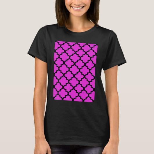 クローバー模様（紫ピンク） Tシャツ (正面)