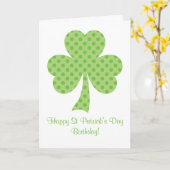 クローバー水玉模様St patricks day誕生日白 カード (黄色い花)