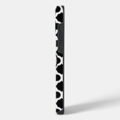クローバー白黒パターンモノグラム iPhoneケース (左側面)