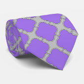 クローバー紫と灰色 ネクタイ (ロール)