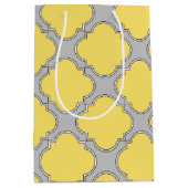 クローバー黄色と灰色 ミディアムペーパーバッグ (正面)