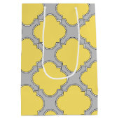 クローバー黄色と灰色 ミディアムペーパーバッグ (裏面)