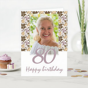 クローバー シャムロック パターン 80歳の誕生日 写真 カード