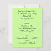 クローバー セント パトリック デーのパーティー招待状 ラッキー レディ 招待状 (裏面)