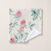 クローバー、ベージュのシャムロック。 バスタオルセット (ウォッシュタオル)