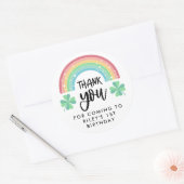 クローバー&レインボーラッキーワン1歳の誕生日ありがとう ラウンドシール (封筒)