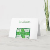 クローバーSt patty's dayカード シーズンカード (裏面)