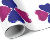 クローバ絵を描ーハート ラッピングペーパー (ロールコーナー)