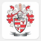 クローフォードの家紋の紋章付き外衣 スクエアシール (正面)