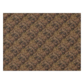 クローブおよび金ゴールドの旧式なペイズリーパターン テーブルクロス (正面(横))