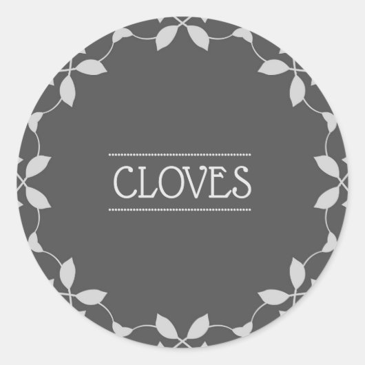 クローブスパイスジャーのラベル ラウンドシール (正面)