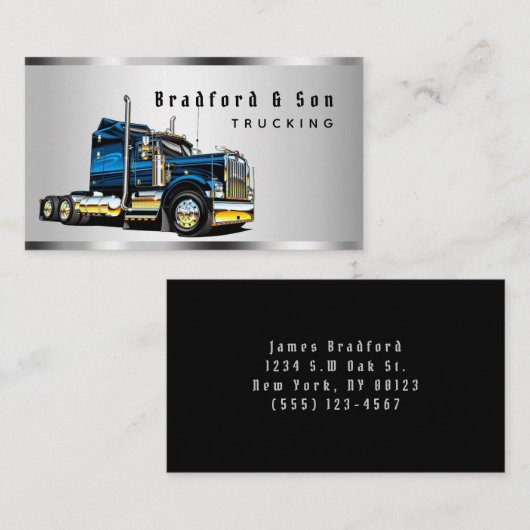 クロームお洒落輸送セミトラック会社 名刺 (正面/裏面)