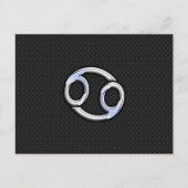 クロームのがん星座記号をスネークスキンのようなデザインにプリント ポストカード (正面)