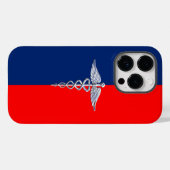 クロームのようなカドゥセウス医療シンボルリーグ Case-Mate iPhoneケース (裏面 (横))