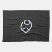 クロームのような癌〔占星術の〕十二宮図のサインのスネークスキンスタイル キッチンタオル (横)