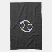 クロームのような癌〔占星術の〕十二宮図のサインのスネークスキンスタイル キッチンタオル (縦)