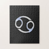 クロームのような癌〔占星術の〕十二宮図のサインのスネークスキンスタイル ジグソーパズル (縦)